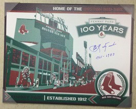 100 years of Fenway Park Framed Canvas Autographed by Carl Yastrzemski