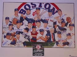 1967 Boston Red Sox Autographed 35th Anniversary Poster Created by Renowned Artist Paul Madden 