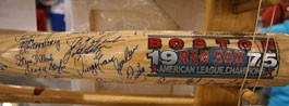 1975 Boston Red Sox Championship Team Limited Edition Autographed Bat