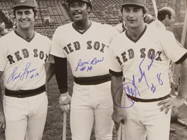 Boston Red Sox Carl Yastrzemski, Fred Lynn & Jim Rice In 1975 8x10
