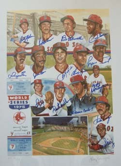 1975 Boston Red Sox Autographed Team Poster
