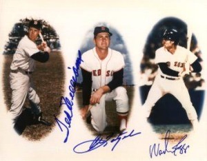 Ted Williams, Carl Yastrzemski and Wade Boggs Autographed Photo 