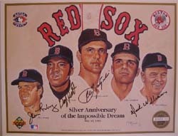 Autographed Upper Deck Photo Card of 25th Anniversary of the 1967 Red Sox Impossible Dream Team 