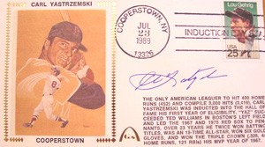 Carl Yastrzemski Autographed Gateway Cover Commemorating Yaz Induction into The Baseball Hall of Fame