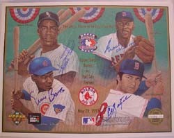Autographed Upper Deck Photo Card salutes Four Greats of the Game 