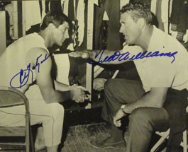 Ted Williams and Carl Yastrzemski Autographed Locker Room Photo