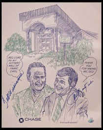 Ted Williams Carl Yastrzemski Autographed Poster