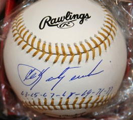 Gold Glove Baseball Signed by Carl Yastrzemski with the 7 years he won the awards Inscribed