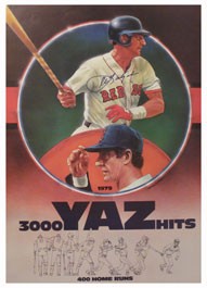 Carl Yastrzemski Autographed 3000 Hit 400 HR Poster