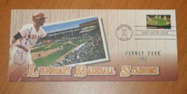 Carl Yastrzemski Autographed Photo File's First Day Cover Commemorating Baseball Stadiums 