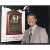 Carl Yastrzemski Hall of Fame Plaque Autographed Photo with HOF 1989 Inscription