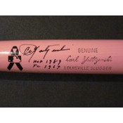 Carl Yastrzemski Autographed Pink Mother's Day Bat with HOF 1989 and TC 1967 Inscriptions