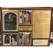 Carl Yastrzemski Autographed Wood Plaque with Career Stats