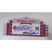 Commemorative Ticket from 100 years of Fenway Park Celebration Autographed by Carl Yastrzemski and Bobby Doerr