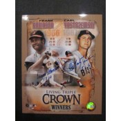 Triple Crown Carl Yastrzemski Frank Robinson Autographed Poster (8 x 10)