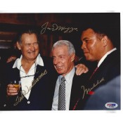 8x10 of three Legends, Joe DiMaggio, Ted Williams and Muhammad Ali signed by all three